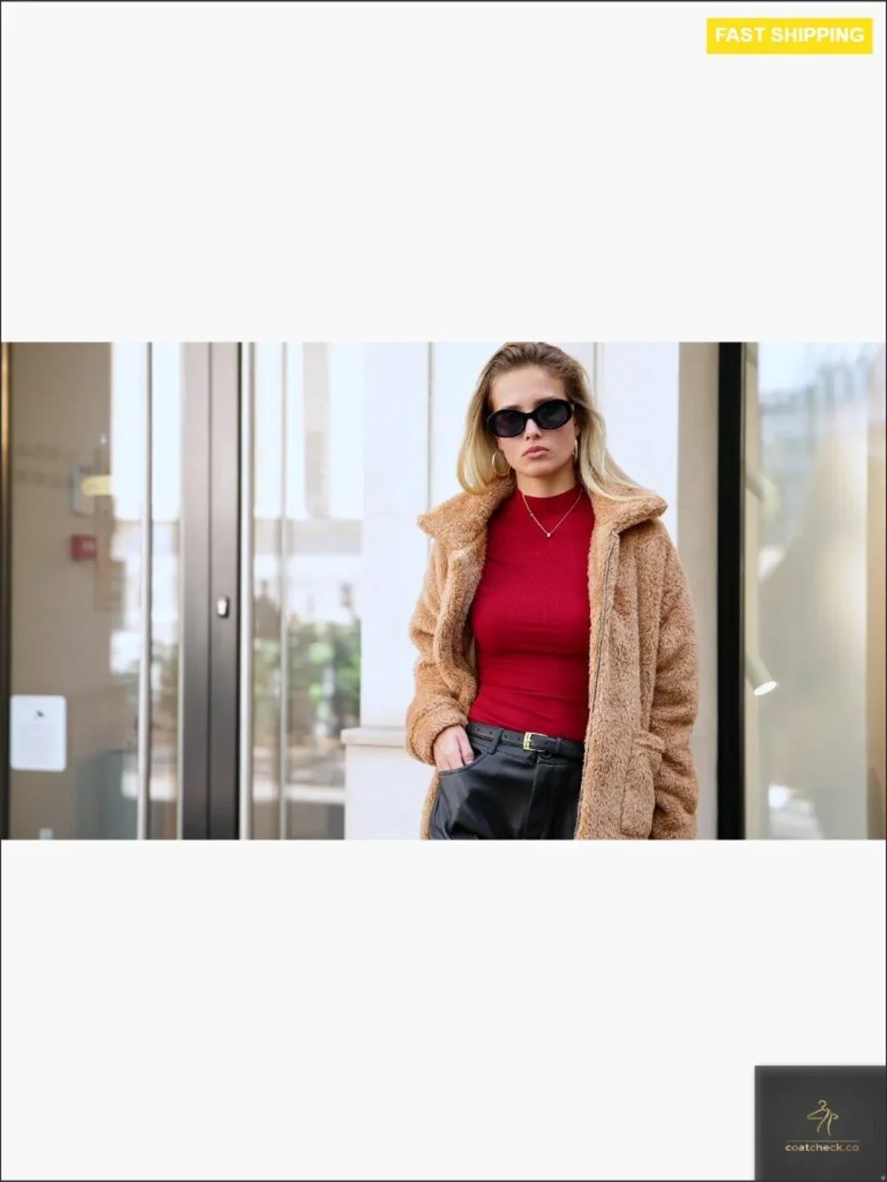 Oversized Sherpa Fleece Jacket Faux Fur Teddy Coat Winter Warm Trendy Y2K Chic
